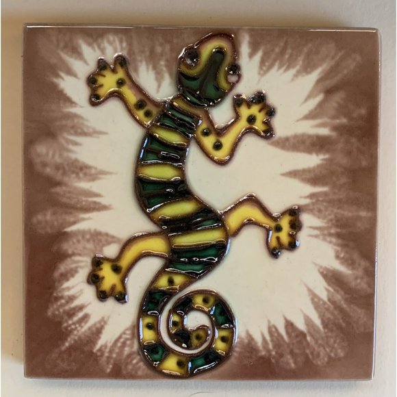 Gecko Lizard Backsplash 4x4 Decorative Ceramic Wall Art Tile New Gift - Picture 1 of 2